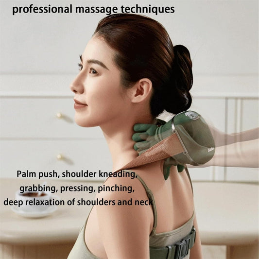 Smart Finger Pressure Neck Massager – Electric Deep Kneading Heated Back & Shoulder Massager