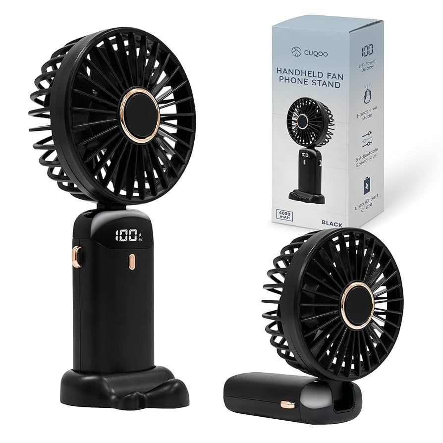 Digital Display Portable Mini Fan 5-in-1 USB-C Rechargeable