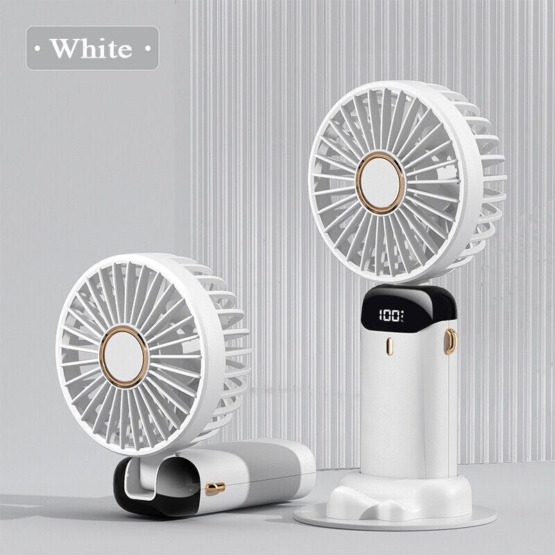 Digital Display Portable Mini Fan 5-in-1 USB-C Rechargeable