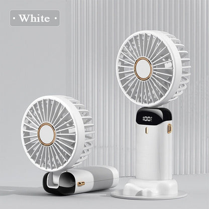 Digital Display Portable Mini Fan 5-in-1 USB-C Rechargeable