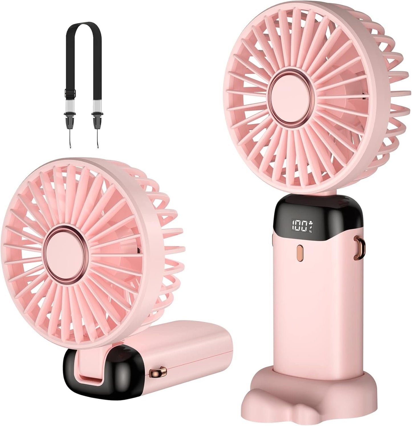 Digital Display Portable Mini Fan 5-in-1 USB-C Rechargeable
