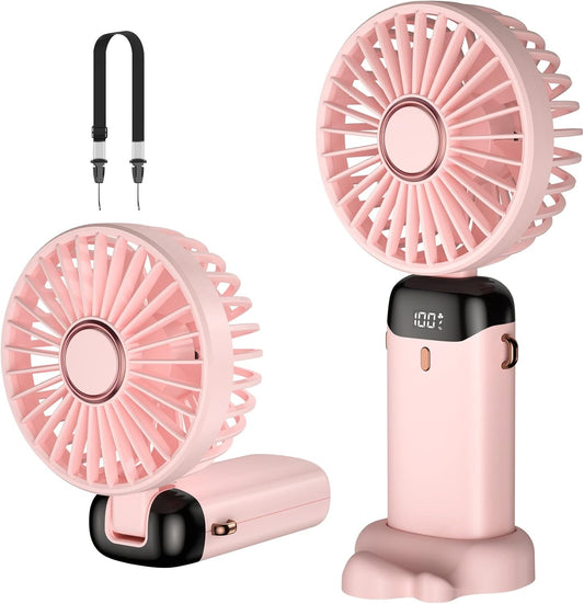 Digital Display Portable Mini Fan 5-in-1 USB-C Rechargeable