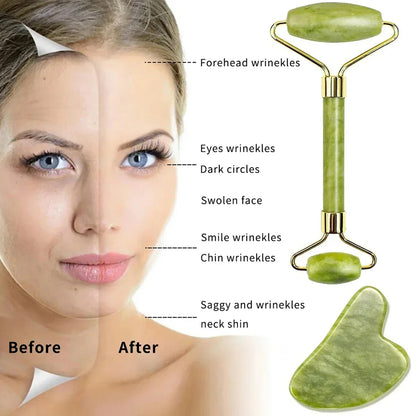 Jade Face Roller & Gua Sha