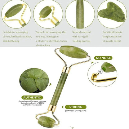Jade Face Roller & Gua Sha