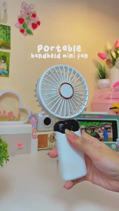 Digital Display Portable Mini Fan 5-in-1 USB-C Rechargeable